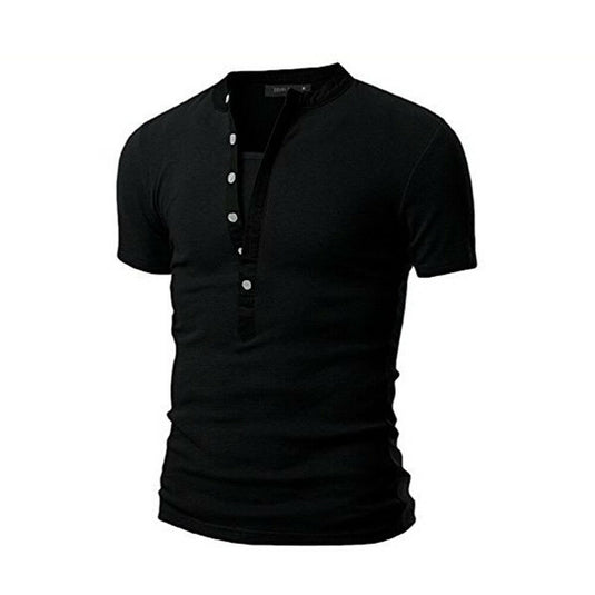 Summer men's slim fit V-neck short-sleeved T-shirt