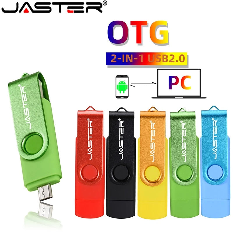 Load image into Gallery viewer, JASTER high speed usb flash You can not connect to it, but to the computer and to the mobile phone Two storage capacity: 2GB_64_GB assorted colors
