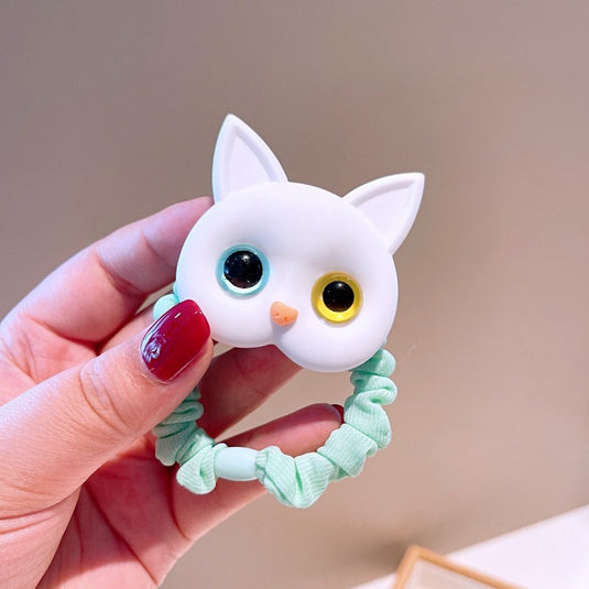 2022 Beautiful and cute hair bands for girls, cat shape, elastic 15_color