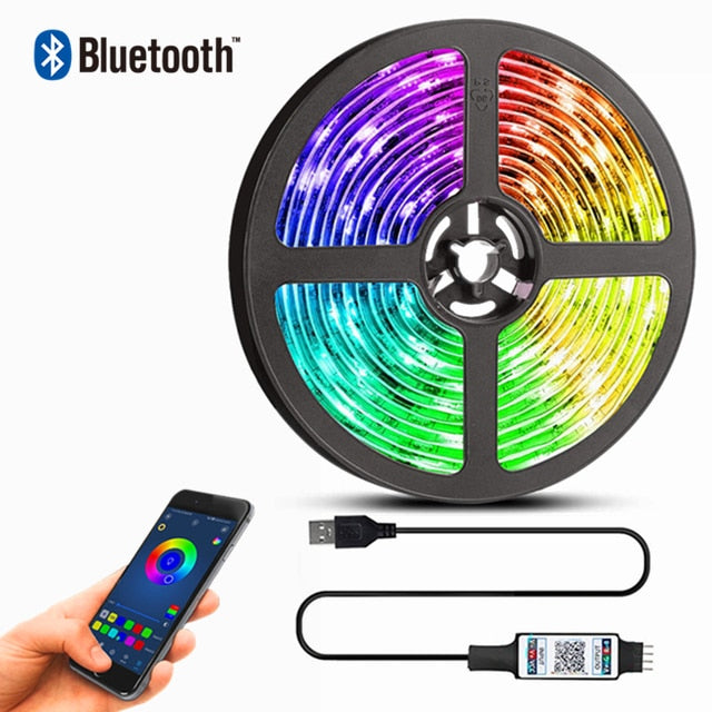 Load image into Gallery viewer, led strip light RGB, bluetooth remote control, home decoration, Length: 5m_10m
