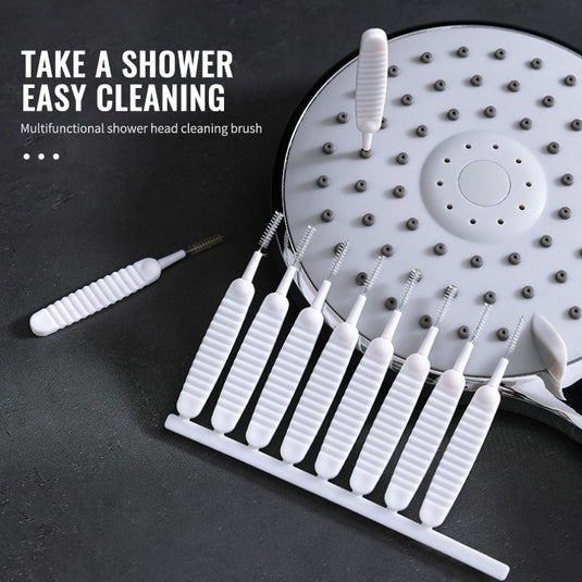 set of 10 pieces, small and soft brushes. To clean the charging slot, headphones, and keyboard