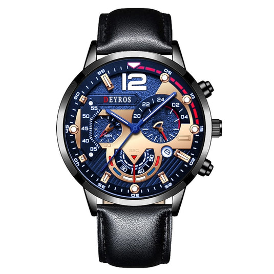 2022 Luxury men's watches, made of stainless steel Leather Solar, Luminous