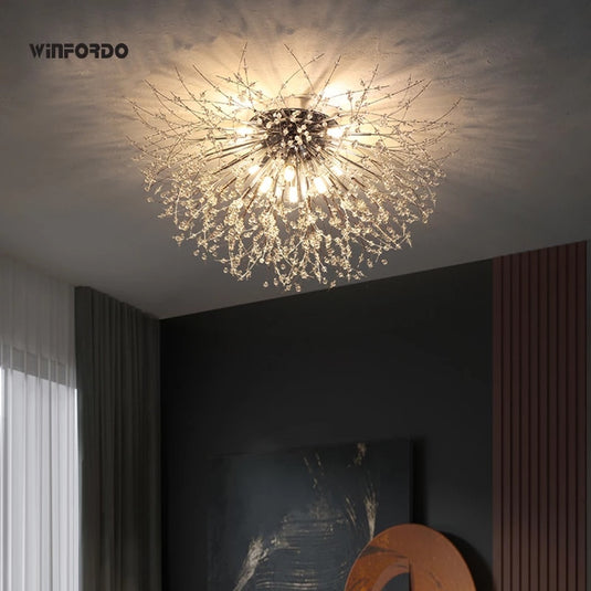 chandelier for bedroom  shape of many branches of crystal Excellent lighting for your room
