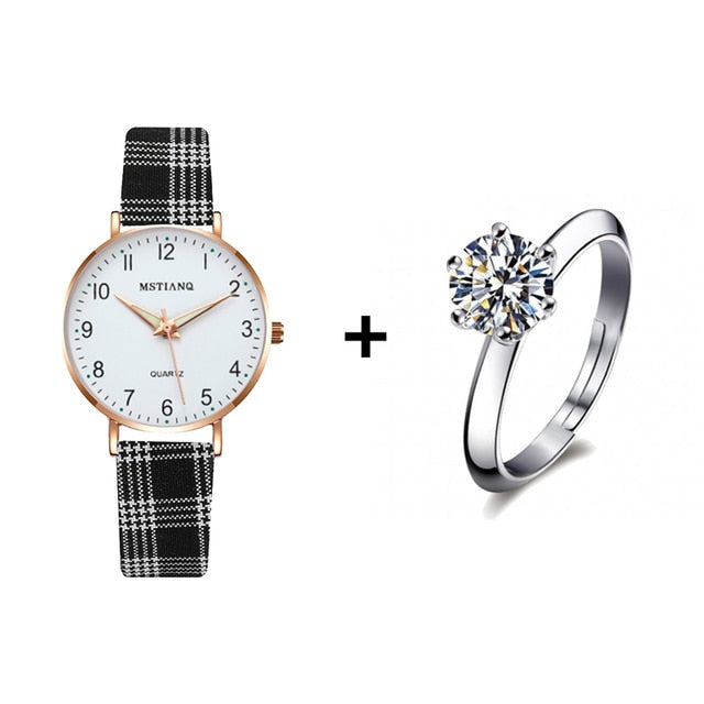 Load image into Gallery viewer, 2022 new watch for women Leather strap, glow-in-the-dark hands, some with a ring
