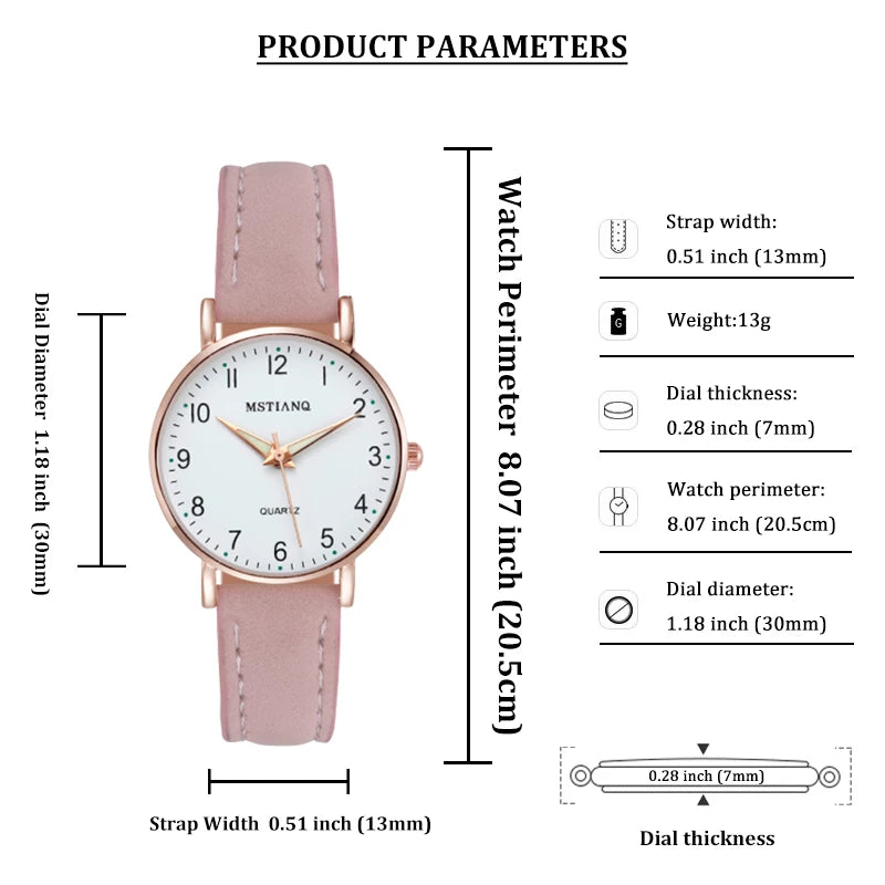 Load image into Gallery viewer, 2022 new watch for women Leather strap, glow-in-the-dark hands, some with a ring
