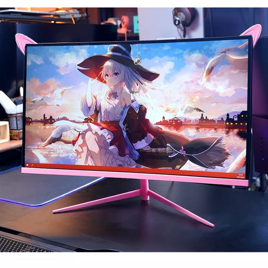 27inch 165hz 1800R Curved Monitor 144hz Computer Gaming Monitor Pink Girl