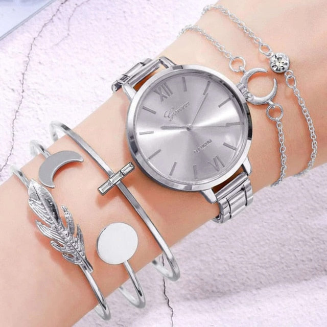 Load image into Gallery viewer, Luxury Women's Quartz Watch With matching accessories for the watch 6_colors
