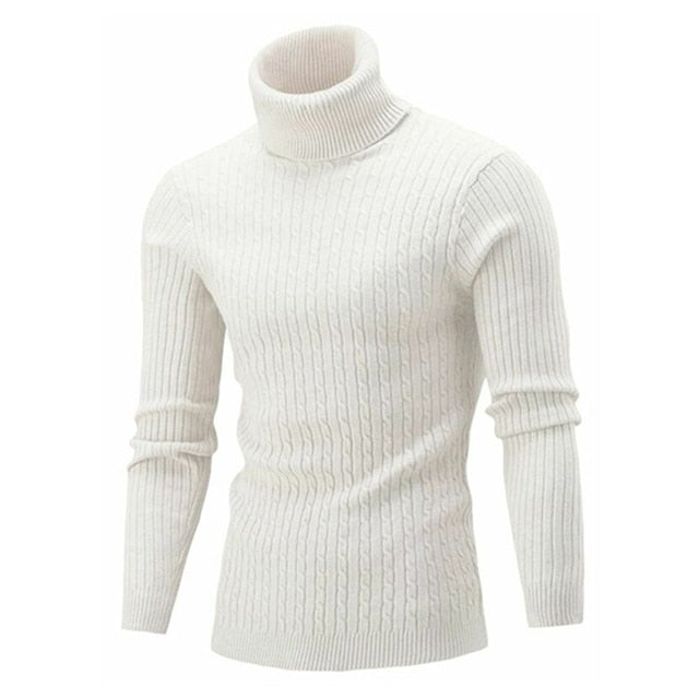 Load image into Gallery viewer, Men’s fleece sweater, long neck, warm winter, slim fit
