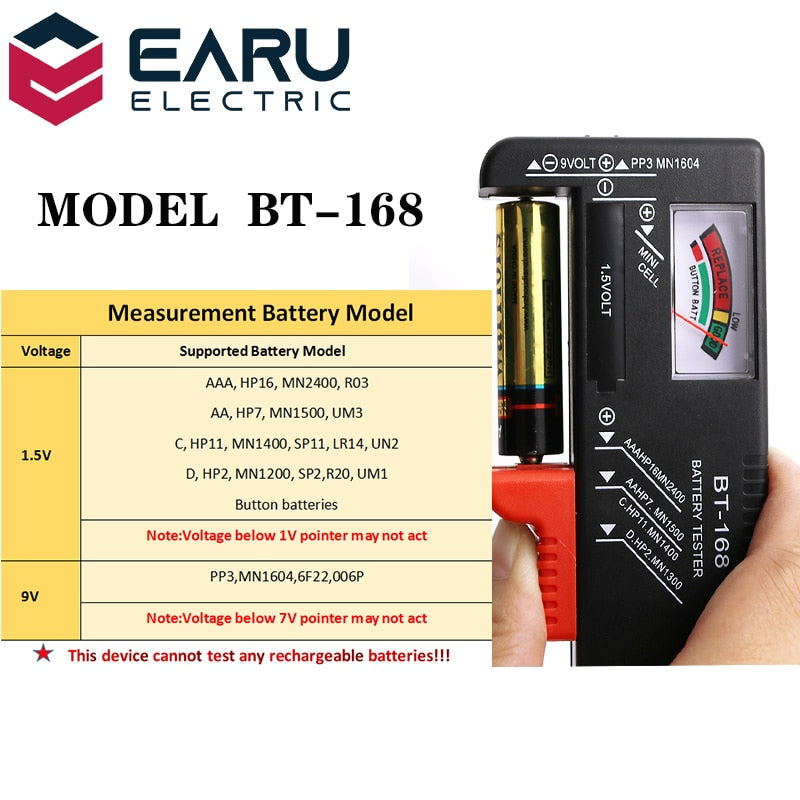 Load image into Gallery viewer, Universal button battery checker tester AA AAA C D 9V
