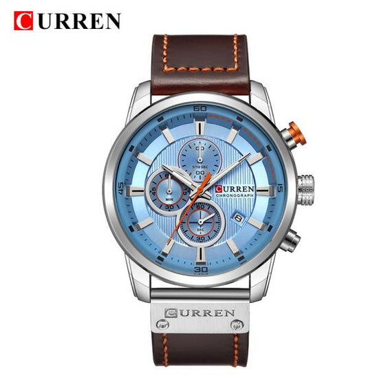 CURREN luxury men's watch, Sora leather..a sporty and elegant watch