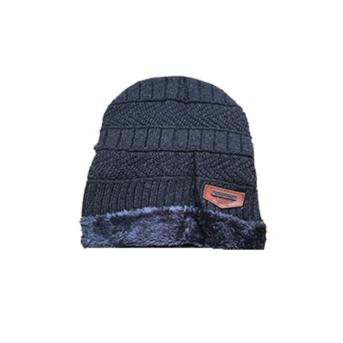 Men's winter hat and scarf, warm in winter, made of wool, two layers. all colors