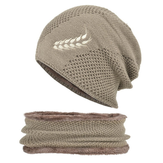 Men's winter hat and scarf, warm in winter, made of wool, two layers. all colors