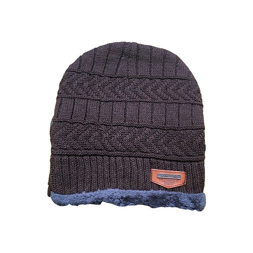 Men's winter hat and scarf, warm in winter, made of wool, two layers. all colors