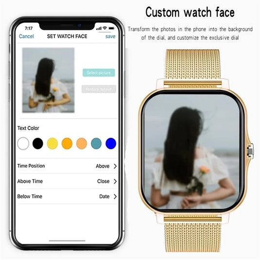 2022 Women's smart watch, beautiful and elegant Bluetooth connection with IOS and ANDROID mobiles