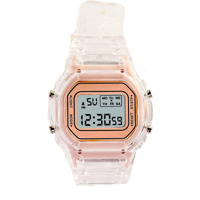 Load image into Gallery viewer, Cute digital women's watch auxiliary hour transparent bracelet 10_colors
