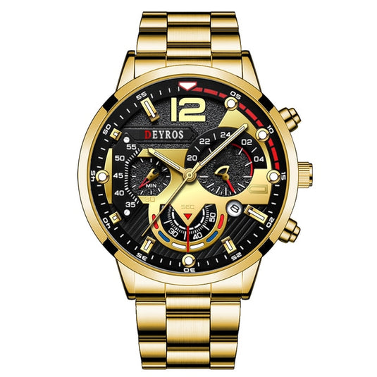 Luxury men's watch, stainless steel spor, luminous 12_color