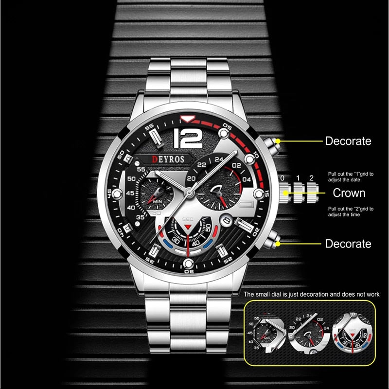 Load image into Gallery viewer, Luxury men's watch, stainless steel spor, luminous 12_color
