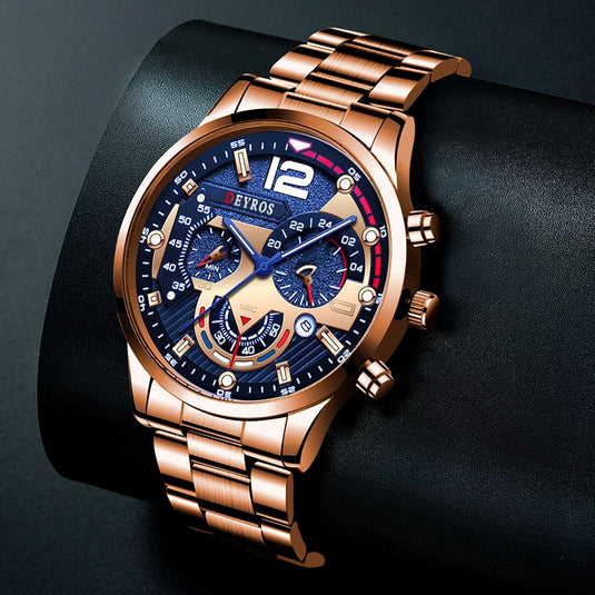 Luxury men's watch, stainless steel spor, luminous 12_color