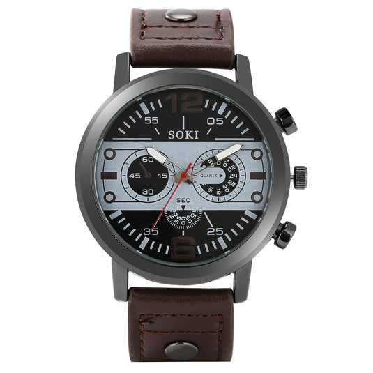Luxury men's watch made of leather beautiful as a gift