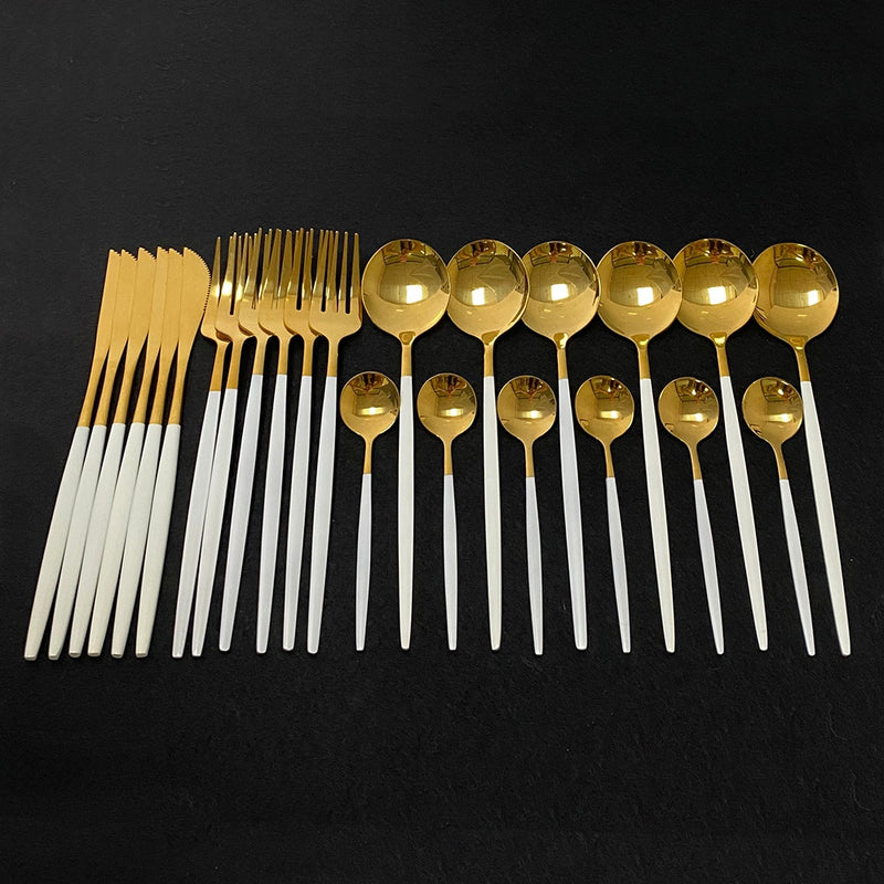 Load image into Gallery viewer, 24 pieces of cutlery Very luxurious and beautiful stainless steel There are: 15 colors
