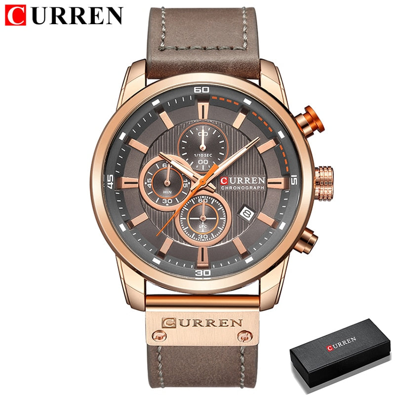Load image into Gallery viewer, CURREN luxury men's watch, Sora leather..a sporty and elegant watch
