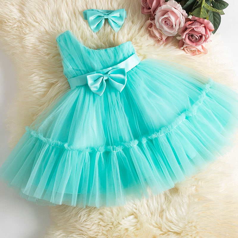 Load image into Gallery viewer, Cute dress for little girls, with bowknot, suitable for parties, baptisms, all colors

