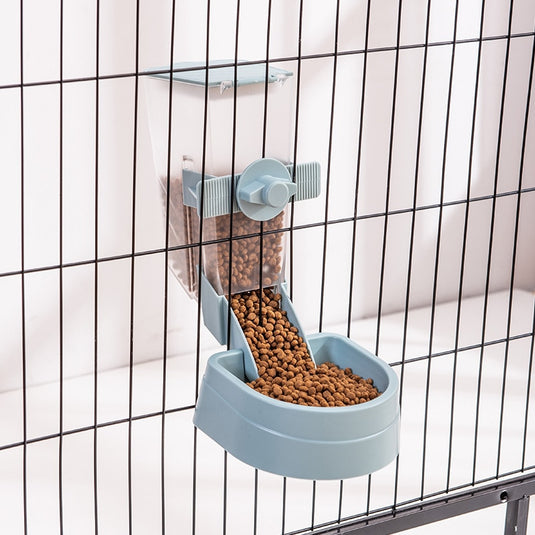 pet cage For cats, dogs and rabbits It has a dispenser for water and food.