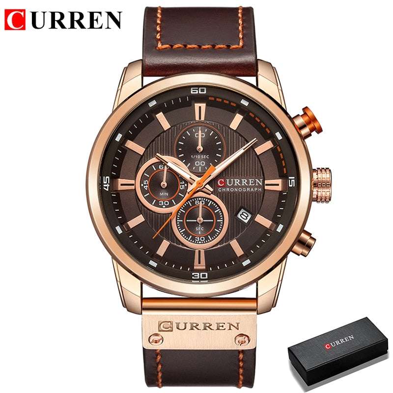 Load image into Gallery viewer, CURREN luxury men's watch, Sora leather..a sporty and elegant watch

