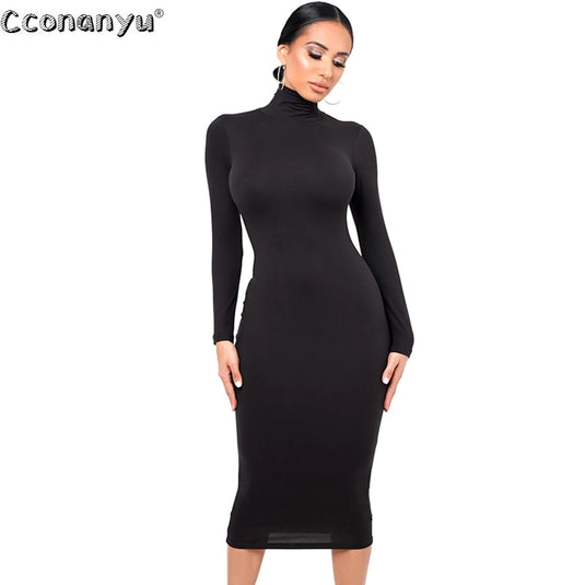 sexy women dress Long dress.. with long sleeves turtleneck suitable for work