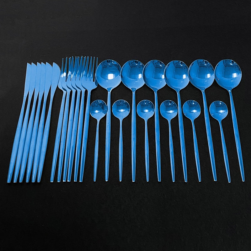Load image into Gallery viewer, 24 pieces of cutlery Very luxurious and beautiful stainless steel There are: 15 colors
