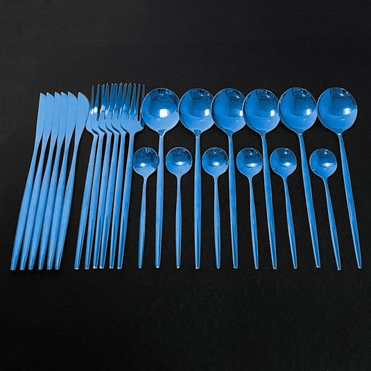 24 pieces of cutlery Very luxurious and beautiful stainless steel There are: 15 colors