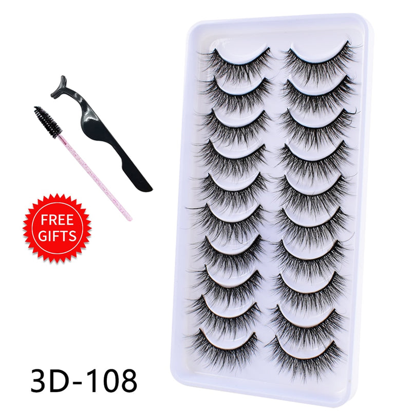 Load image into Gallery viewer, 5/10 Pairs 3D Mink Lashes Dramatic Natural Lashes
