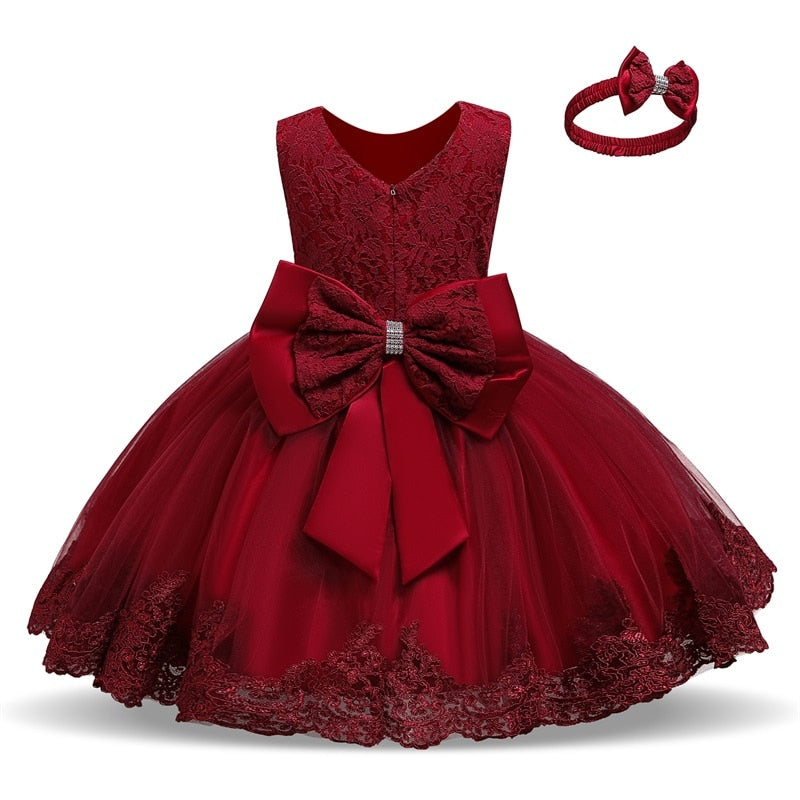Load image into Gallery viewer, Cute dress for little girls, with bowknot, suitable for parties, baptisms, all colors
