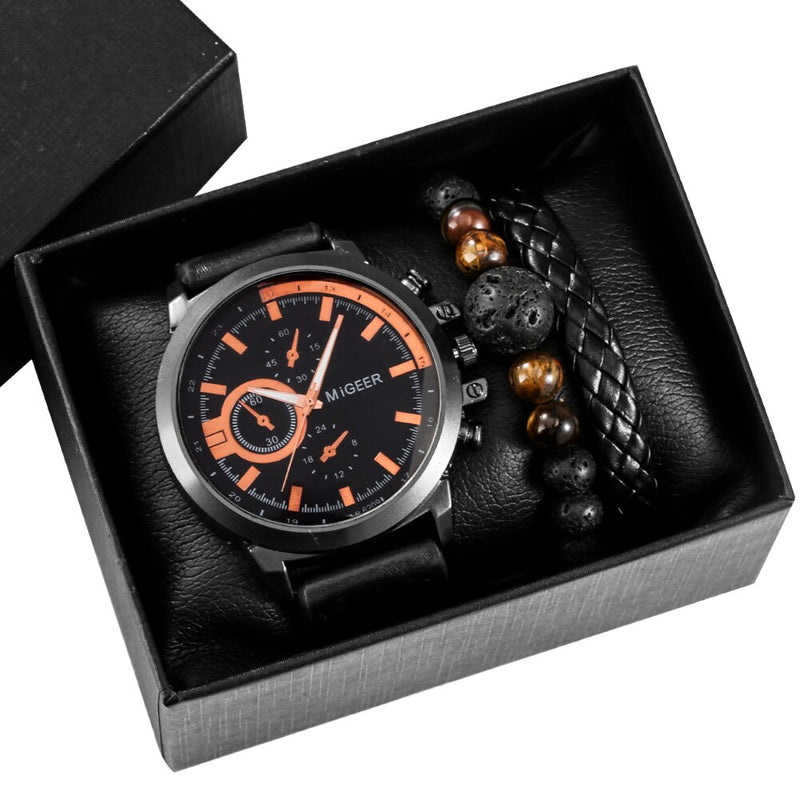 Load image into Gallery viewer, 2022 elegant and high quality turquoise leather 3 piece bracelet watch
