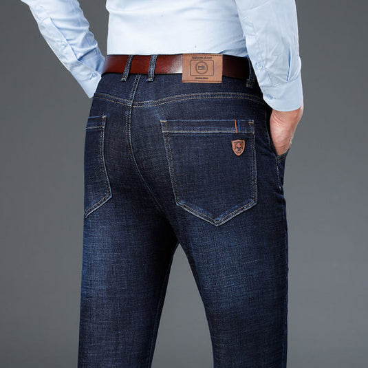 Men's Classic Relaxed Fit Flex Jean 2022 New Men Autumn Winter High waist