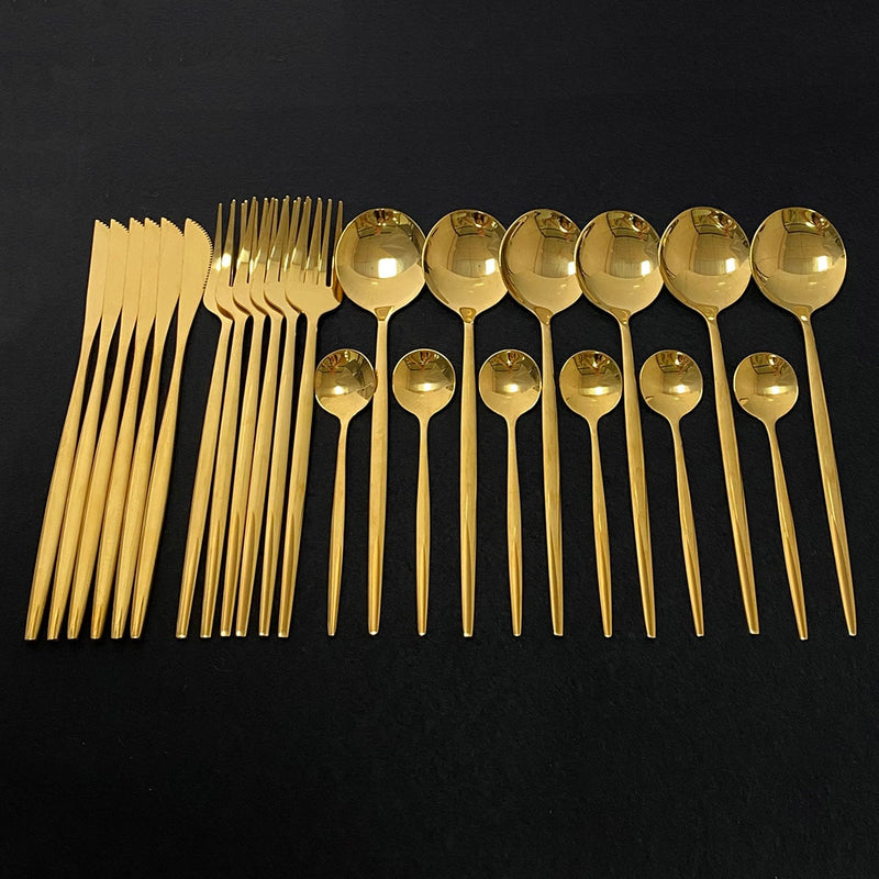 Load image into Gallery viewer, 24 pieces of cutlery Very luxurious and beautiful stainless steel There are: 15 colors
