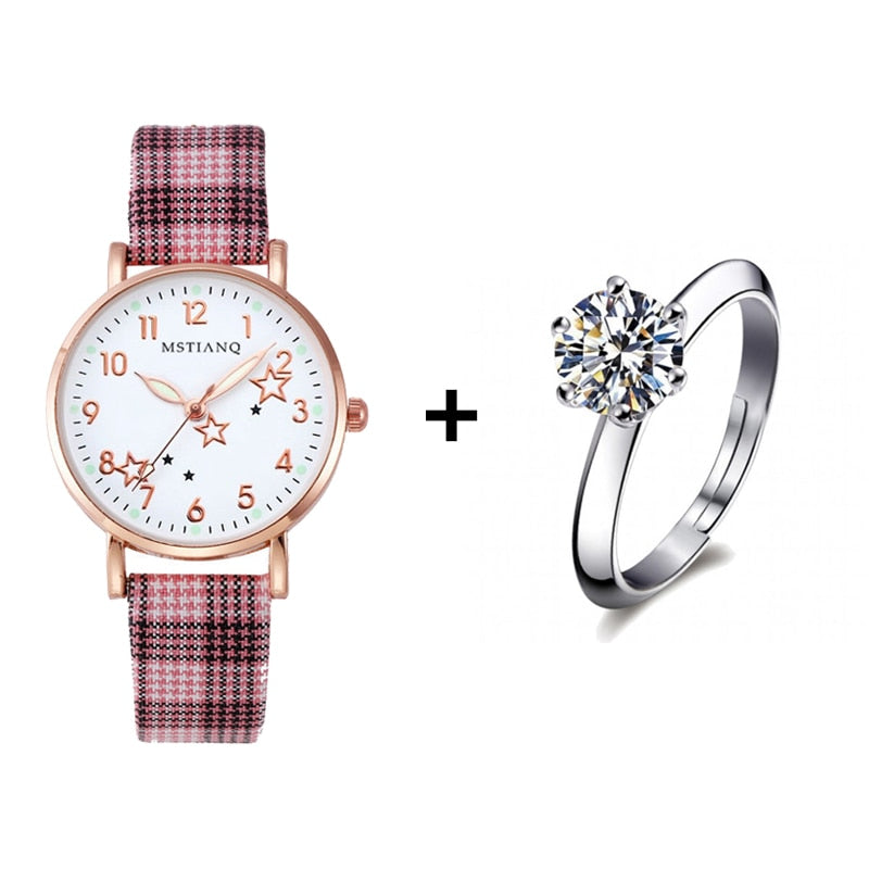Load image into Gallery viewer, 2022 new watch for women Leather strap, glow-in-the-dark hands, some with a ring
