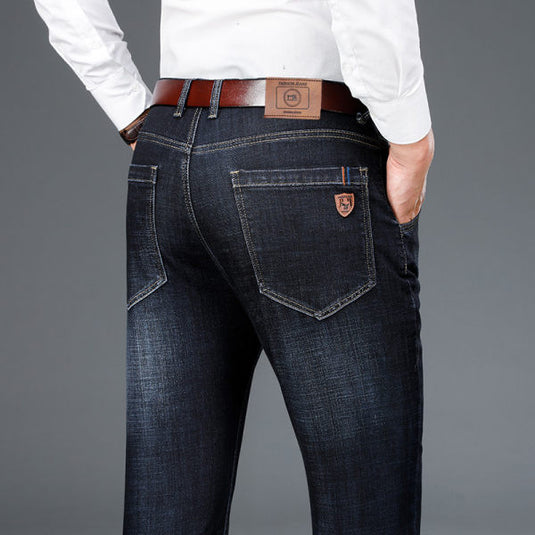 Men's Classic Relaxed Fit Flex Jean 2022 New Men Autumn Winter High waist