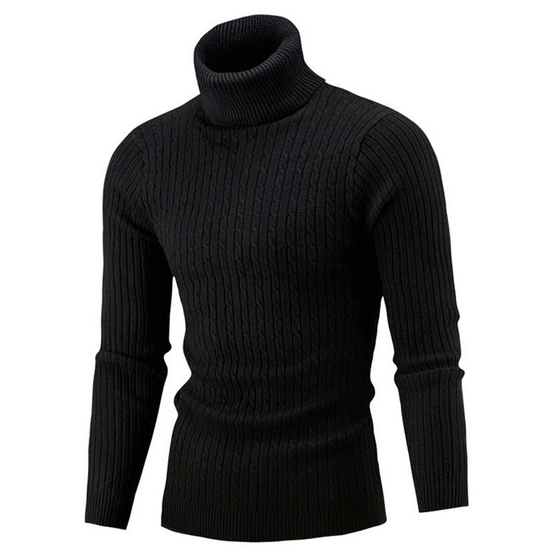 Load image into Gallery viewer, Men’s fleece sweater, long neck, warm winter, slim fit

