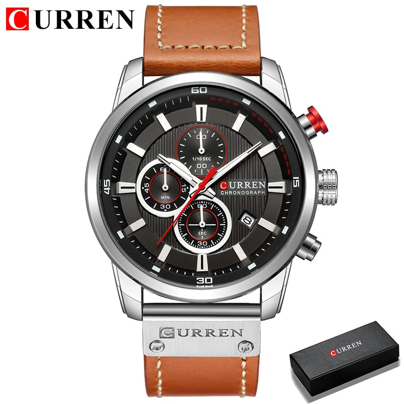 Load image into Gallery viewer, CURREN luxury men's watch, Sora leather..a sporty and elegant watch
