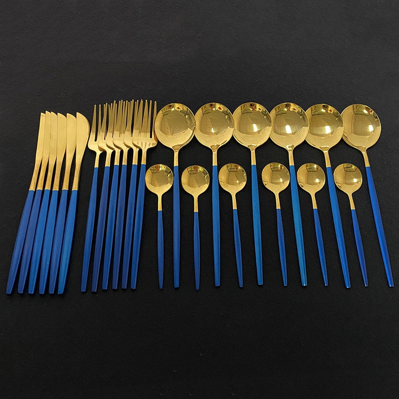 Load image into Gallery viewer, 24 pieces of cutlery Very luxurious and beautiful stainless steel There are: 15 colors
