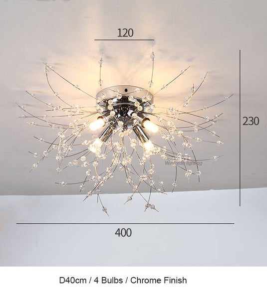 chandelier for bedroom  shape of many branches of crystal Excellent lighting for your room