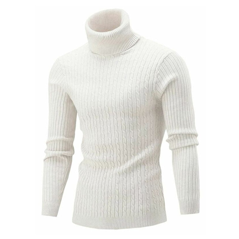 Load image into Gallery viewer, Men’s fleece sweater, long neck, warm winter, slim fit
