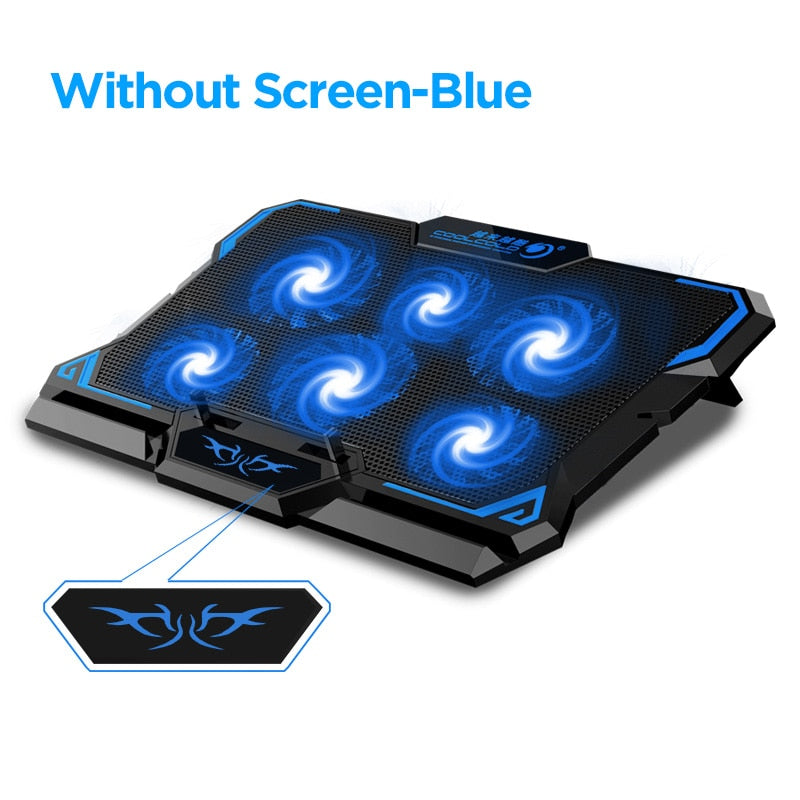 Load image into Gallery viewer, COOLCOLD 17inch Gaming Laptop Cooler Six Fan Led Screen Two USB Port 2600RPM Laptop Cooling Pad Notebook Stand For Laptop

