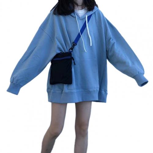 Hoodie Women Autumn Solid Color Pocket Mid-length Hoodie Long Sleeve Loose Sweatshirt
