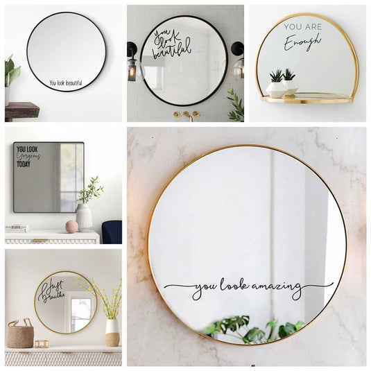 Mirror hanging on the wall To decorate the home décor With a shelf to carry things
