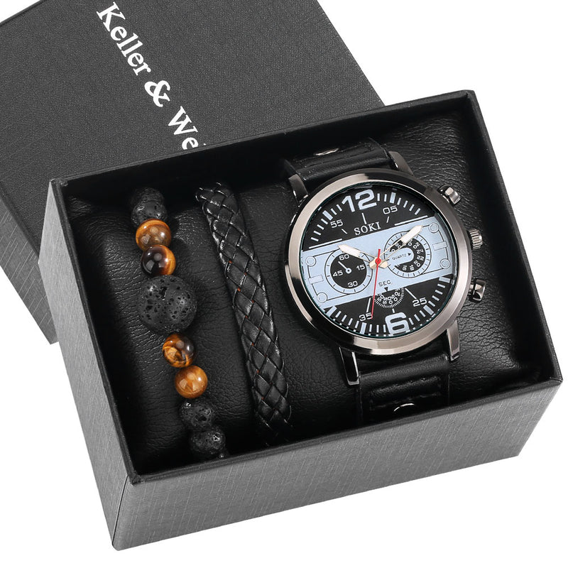 Load image into Gallery viewer, Luxury men's watch made of leather beautiful as a gift
