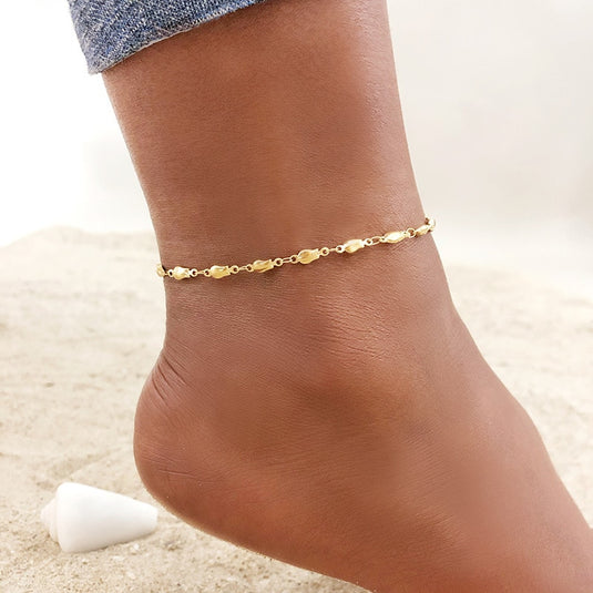 Stainless steel anklet for the beach and summer days