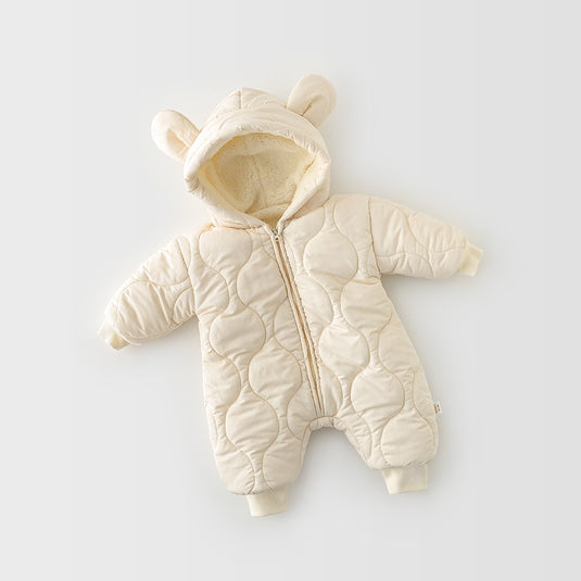 Milancel baby clothing bear ear for baby boys & girls,rompers fur lining, infant outfit