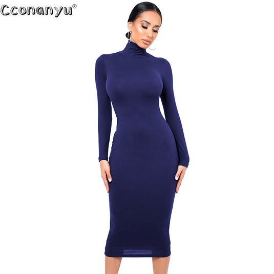 sexy women dress Long dress.. with long sleeves turtleneck suitable for work